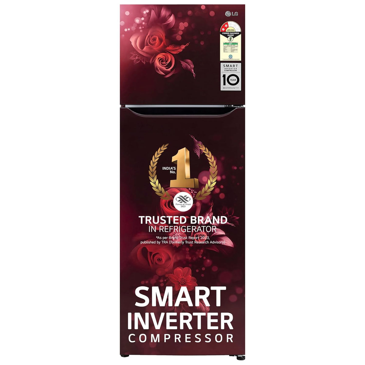 LG 242 L 2 Star Smart Inverter Frost-Free Double Door Refrigerator Appliance (2023 Model, GL-N292BSEY, Scarlet Euphoria, Smart Connect)