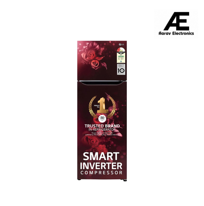 LG 242 L 2 Star Smart Inverter Frost-Free Double Door Refrigerator Appliance (2023 Model, GL-N292BSEY, Scarlet Euphoria, Smart Connect)
