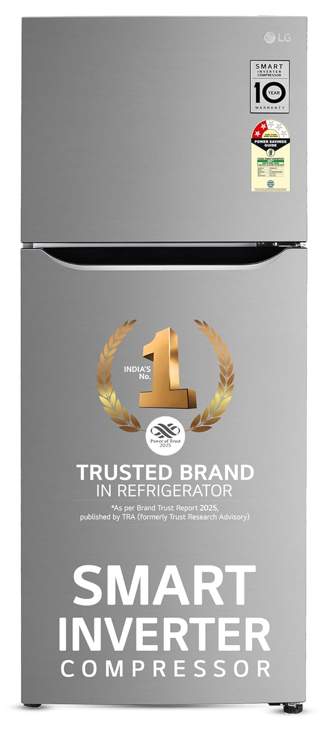 LG 242 L, 2 Star, Smart Inverter Compressor, Multi Air Flow, Frost-Free Double Door Refrigerator (GL-N292DPZY, Shiny Steel, Smart Connect &amp; Moist ‘N’ Fresh)