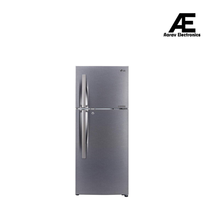 LG 260 L 2 Star Frost Free Double Door Refrigerator with Smart Inverter Compressor, Stabilizer Free Operation, Toughened Glass Shelves, Dazzle Steel – GL-N292RDSY