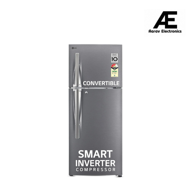 LG 240 L 3 Star Frost-Free Smart Inverter Double Door Refrigerator (GL-S292SDSX, Dazzle Steel, Convertible &amp; Multi Air Flow Cooling)