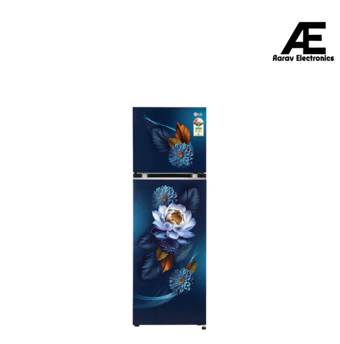 LG 272L Double Door Refrigerator, Smart Inverter Compressor, Convertible, Frost-Free, Blue Waterlily Finish, 2 Star GL-S312SBWY