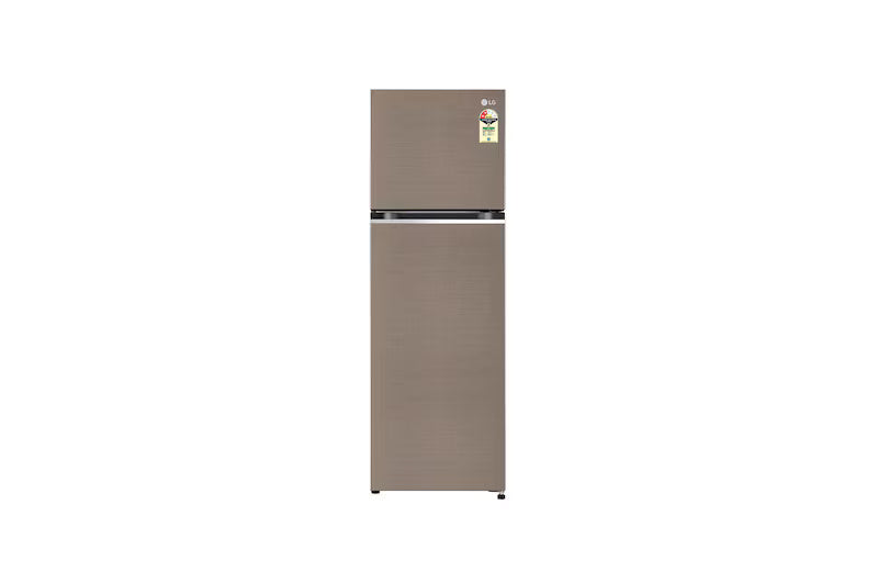 LG 272L Double Door Refrigerator, Smart Inverter Compressor. Auto Smart Connect, Fawn Steel, 2 Star GL-S312SFSY