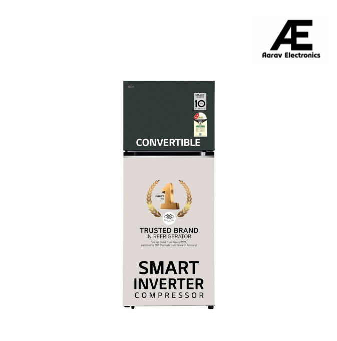 LG 322 L, 2 Star, Convertible, Smart Inverter Compressor, Frost Free Double Door Refrigerator (GL-S342SETY, Emerald Tango, Express Freeze, Auto Smart Connect)