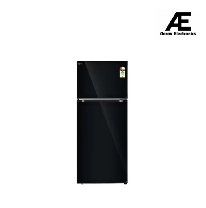 LG 398L Double Door Refrigerator, Convertible, Smart Diagnosis™, Black Mirror Finish, 2 Star GL-S422SBMY