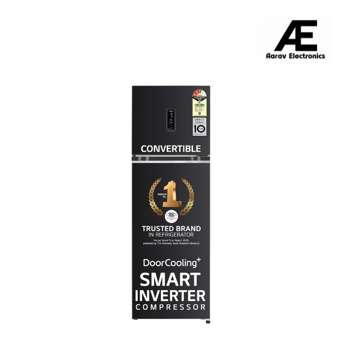 LG 272 L 3 Star Frost-Free Smart Inverter Wi-Fi Double Door Refrigerator Appliance (GL-T312TESX, Ebony Sheen, Convertible &amp; Door Cooling+, Gross Volume – 289 Ltr.)