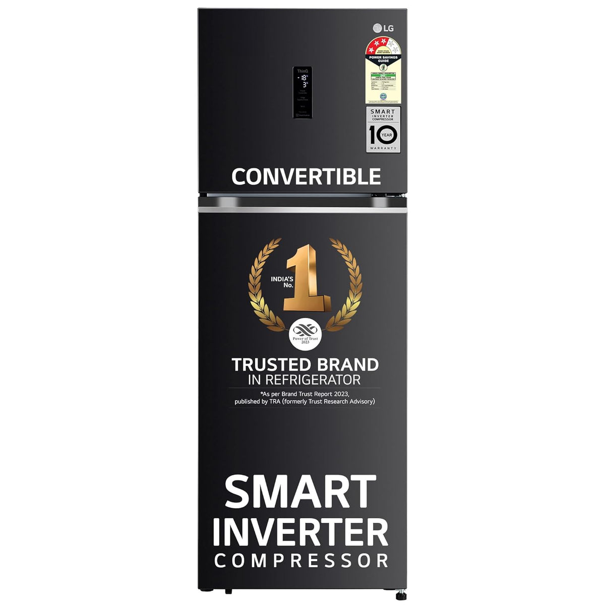 LG 322 L 3 Star Smart Inverter Wi-Fi Frost-Free Double Door Refrigerator (‎ GL-T342TESX, Ebony Sheen, Door Cooling+ &amp; Convertible)