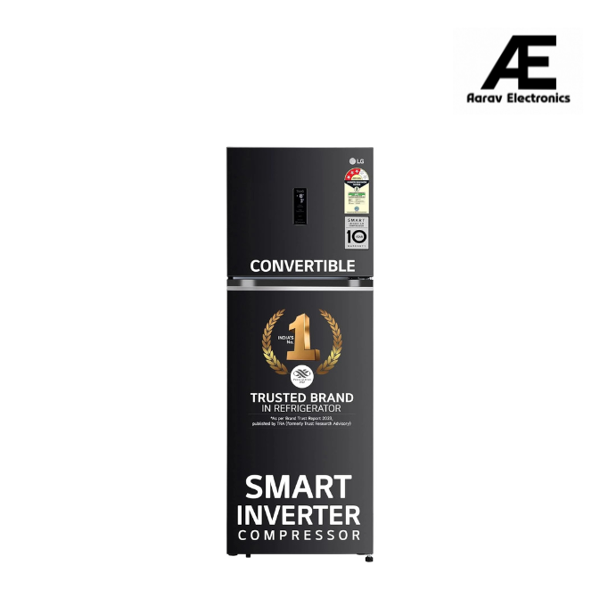 LG 343 L 3 Star Frost-Free Smart Inverter Compressor Wi-Fi Double Door Refrigerator Appliance (GL-T382TESX, Ebony Steel, Convertible With Door Cooling+, 2023 Model)