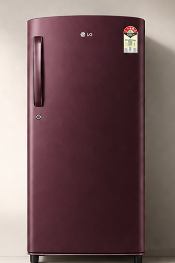 LG GLD1936YARG 185L 3 Star Direct Cool Single Door Refrigerator | Smart Inverter Compressor | Fast Ice Making | Wine Glory