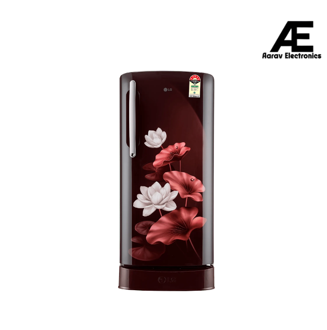 LG 201L Single Door Refrigerator, Base Stand Drawer, Smart Inverter Compressor, Scarlet Lotus, 5 Star,(GLD2156ZHSL)