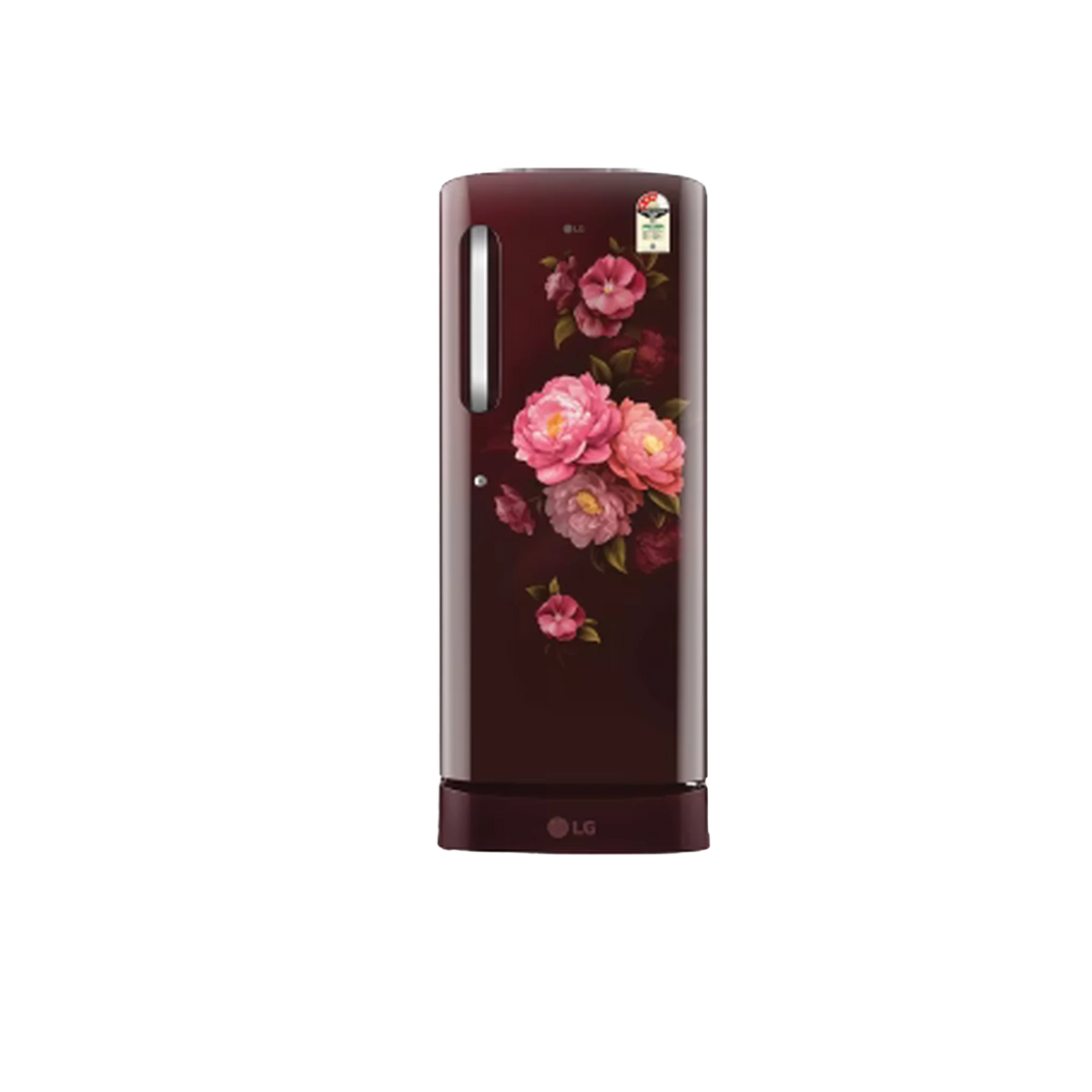 LG GLD2236ZAWS 215L 3 Star Direct Cool Single Door Refrigerator with Smart Inverter Compressor, Fast Ice Making, Toughened Glass Shelves & Base Stand Drawer (White Floral