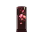 LG GLD2236ZAWS 215L 3 Star Direct Cool Single Door Refrigerator with Smart Inverter Compressor, Fast Ice Making, Toughened Glass Shelves & Base Stand Drawer (White Floral