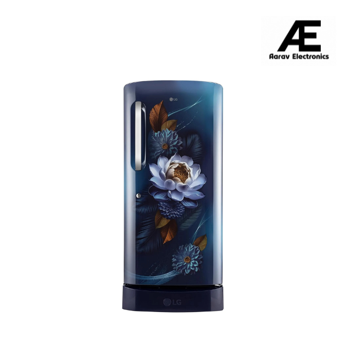 LG 210 L Single Door Refrigerator with Base Stand Drawer, Smart Inverter Compressor, Direct Cool, Blue Waterlilly, 5 Star,(GLD2256ZABW)