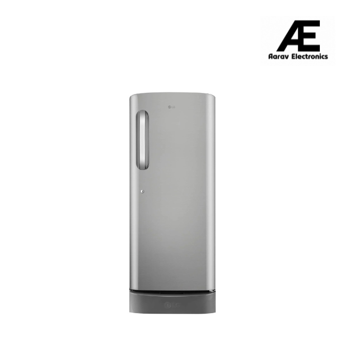 LG 210L Single Door Refrigerator with Base Stand Drawer, Smart Inverter Compressor, Direct Cool, Shiny Steel, 5 Star,(GLD2256ZAPZ)