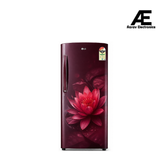 LG 224L 3 Star Direct Cool Single Door Refrigerator with Smart Inverter Compressor, Fast Ice Making & Red Water Lily (GLD2336YARW)