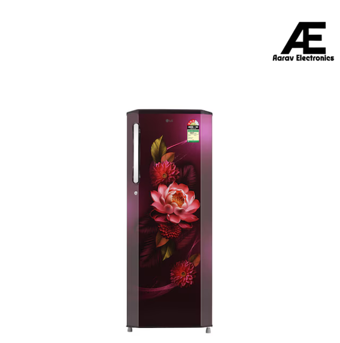 LG GLD2736YBRW 261L 3 Star Direct Cool Single Door Refrigerator with Smart Inverter Compressor, Auto Smart Connect, Solar Smart & Fast Ice Making (Red Water Lily)
