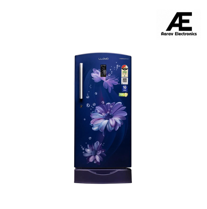 Lloyd 195 L 3 Star Direct Cool Single Door Refrigerator with Auto Defrost, Rapid Freeze, Bactshield, Viruzsafe Handle &amp; Honeycomb Crisper | (GLDC213SDBB2GC, Daisy Blue)