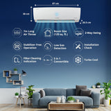 Lloyd 1.0 Ton 3 Star Inverter Split AC (5 in 1 Convertible, Copper, Anti-Viral + PM 2.5 Filter, White with Chrome Deco Strip, ‎230 Volts, GLS12I3FWAEA)