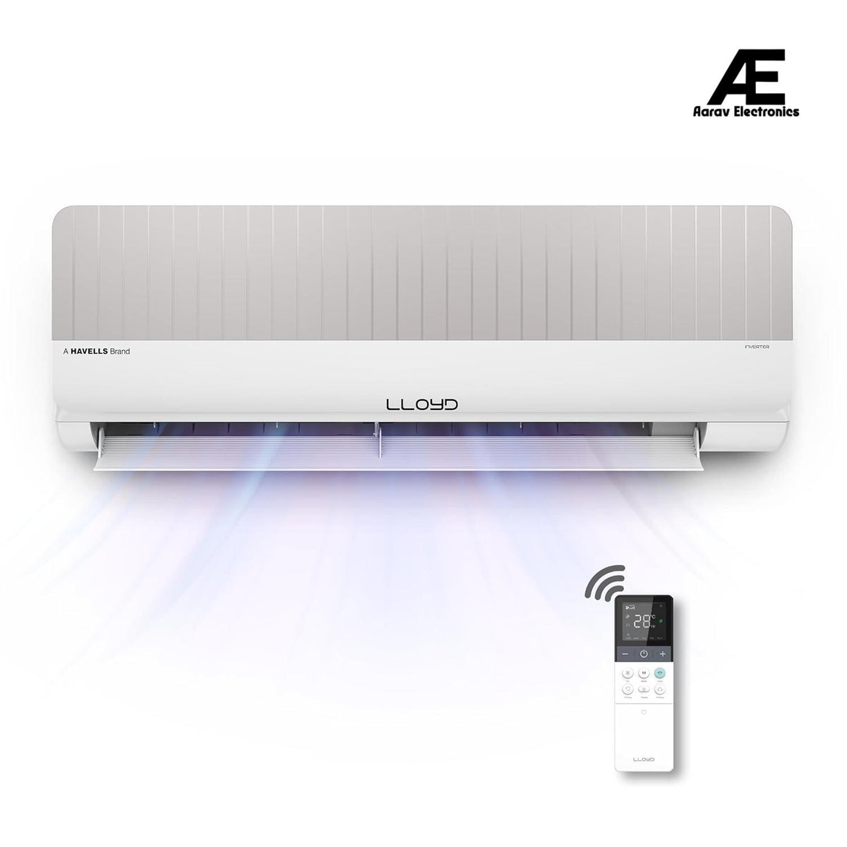 Lloyd Stylus 1.0 Ton 3 Star Wi-Fi Inverter Split AC (6 in 1 Convertible, Changeable AC Panel, 100% Copper, Anti-Viral + PM 2.5 Filter, White/Grey Facia, GLS12V3FOGSY, FREE INSTALLATION*)