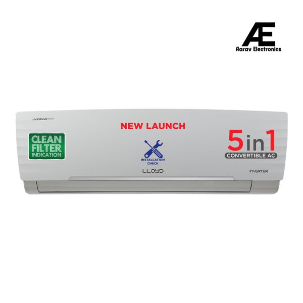 Lloyd 1.5 Ton 3 Star Inverter Split AC (5 in 1 Convertible, Cools Even at 52°C, Copper, Anti-Viral + PM 2.5 Filter, White, GLS18I3FWAGC)