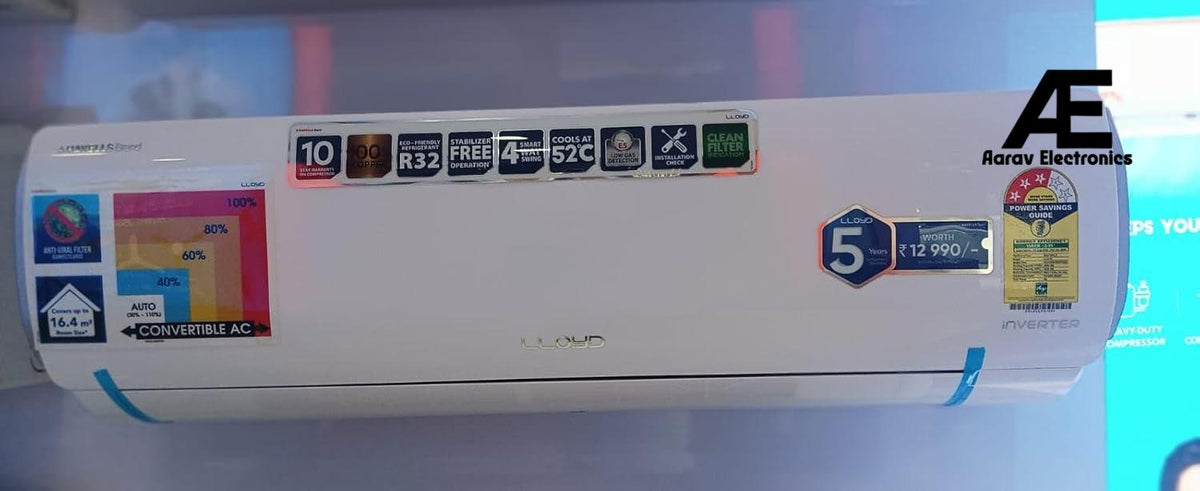 Lloyd 1.5 Ton 3 Star Inverter Split AC (5 in 1 Convertible, Copper, Anti-Viral + PM 2.5 Filter, with Filter Indication, Installation Check, 2025 Mode, GLS18I3KWDSR, White)