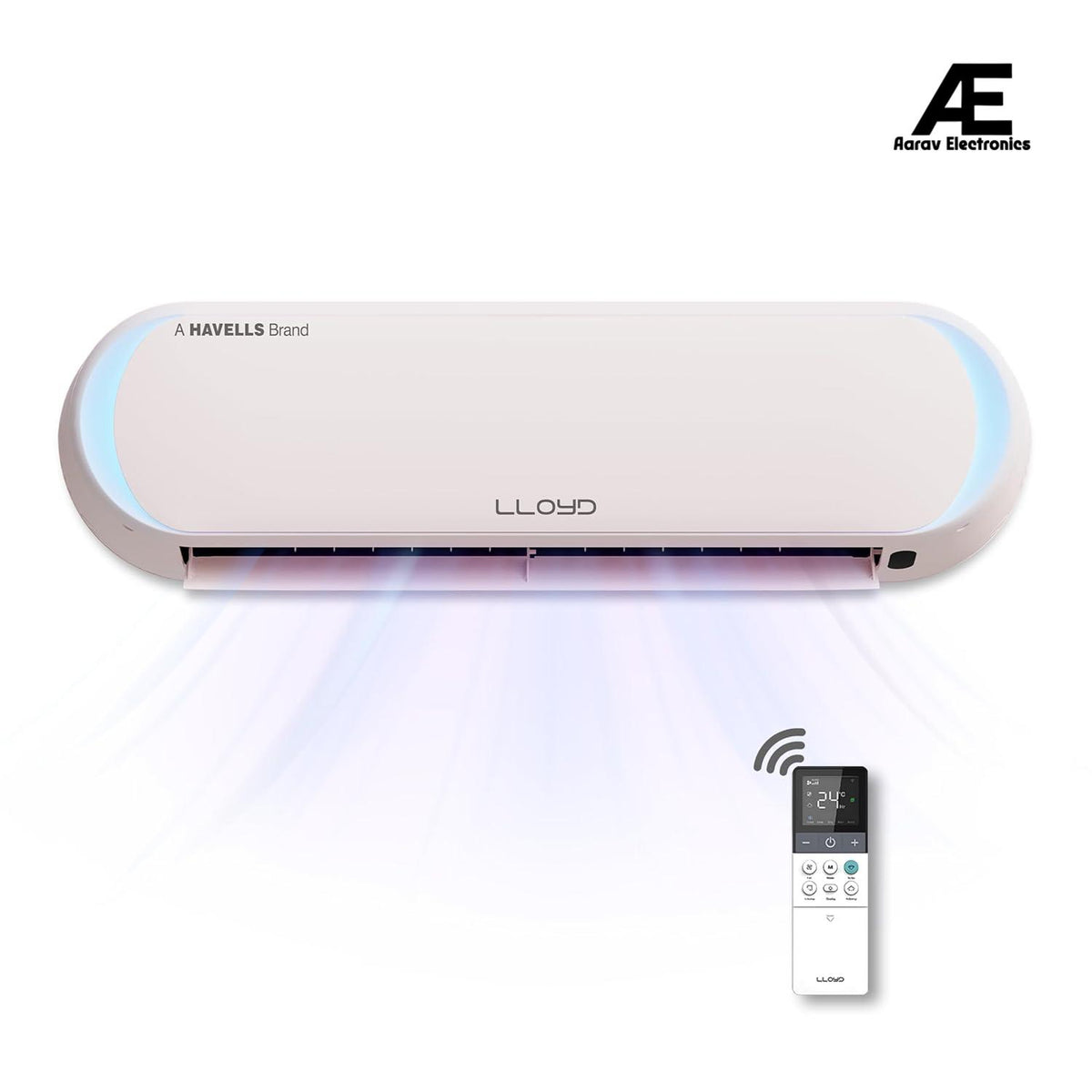 Lloyd Stellar Art 1.5 Ton 5 Star Wi-Fi Inverter Split AC (6 in 1 Expandable, Mood Lighting, In-Built Air Purifier, Direct Voice Command, Copper, White &amp; Blush Pink, New Launch GLS18V5FBGST)