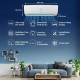 Lloyd 1.5 Ton 5 Star WiFi Inverter Split AC (5 in 1 Convertible, Copper, Anti-Viral + PM 2.5 Filter, White with Chrome Deco Strip, GLS18V5FWCXV)