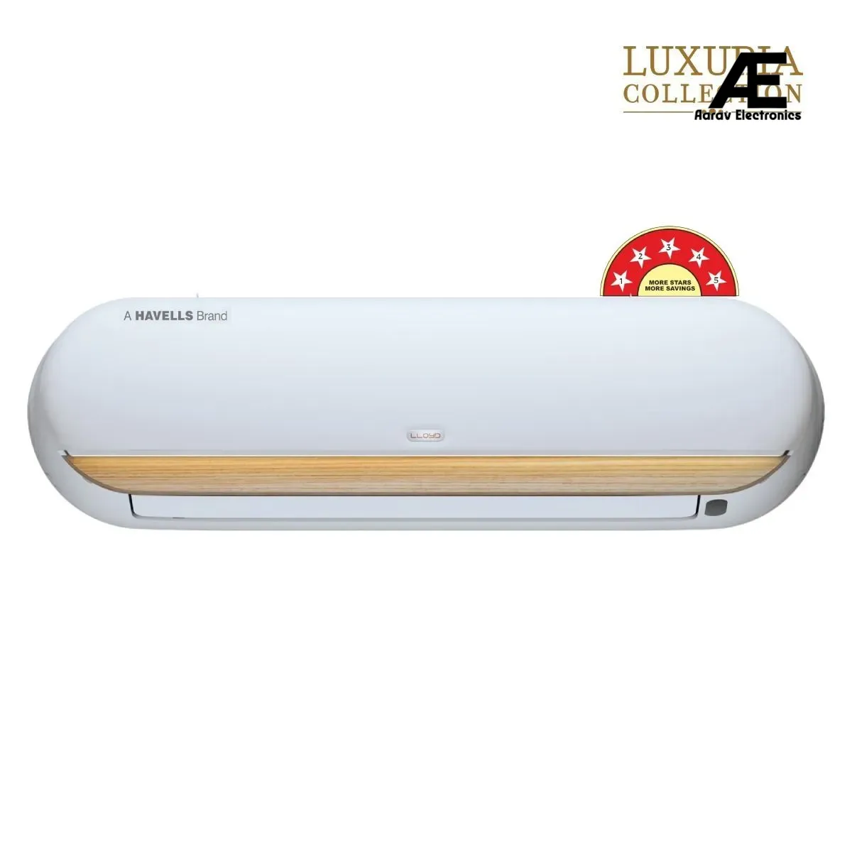 Lloyd Stellar Grace 1.5Ton 5 Star Wi-Fi Inverter Split AC (6 in 1 Expandable,Mood Lighting, In-Built Air Purifier, Direct Voice Command, White &amp; Warm Grey with Wooden Finish, New Launch GLS18V5FWMGT)