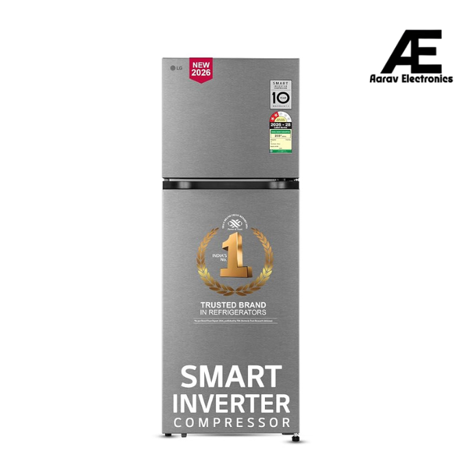 LG GLT2526XWDS 251L Double Door Convertible Refrigerator, Smart Inverter, Multi Air Flow, Dazzle Steel