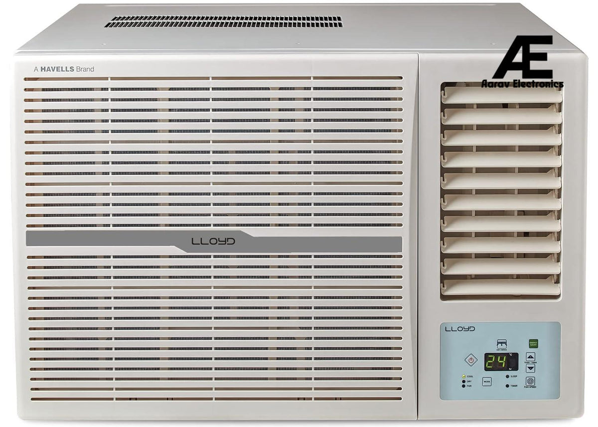 Lloyd 1.0 Ton 3 Star Fixed Speed Window AC (Copper,White with Silver Deco Strip, GLW12C3XWSEW)