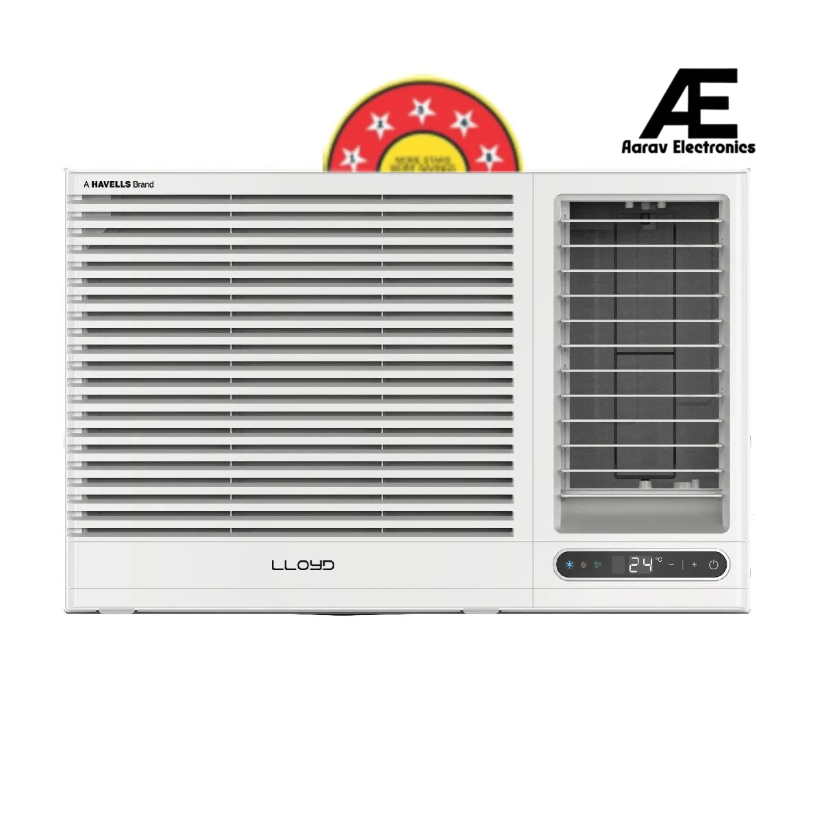 Lloyd 1.5 Ton 5 Star Fixed Speed Window AC (Copper, White with Silver Deco Strip, GLW18C5XWSEA)