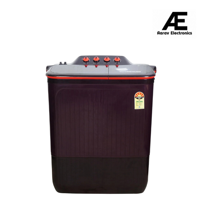 Havells-Lloyd 8 Kg 5 Star Semi-Automatic Top Load Washing Machine (GLWS805EXAPC Plum Cola With Pink lid, Double Layered Toughened Glass Lids)