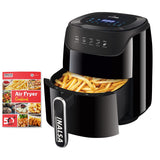 INALSA Air Fryer Digital 4.2L Gourmia Digital-1400W with Smart AirCrisp Technology|8-Preset Menu,Touch Control &amp; Digital Display|Variable Temperature&amp;Timer Control|Free Recipe book|2 Yr Warranty|Black