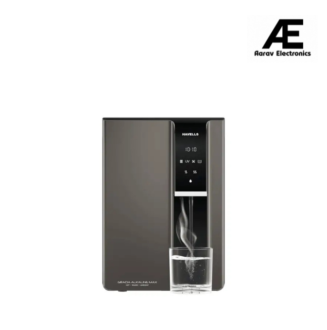 HAVELLS Gracia Alkaline Max Water Purifier with RO + UV Hot &amp; Cold, 7 Stage Purification, 7.5L Tank, Suitable for Hard/Soft Water (Dark Grey)