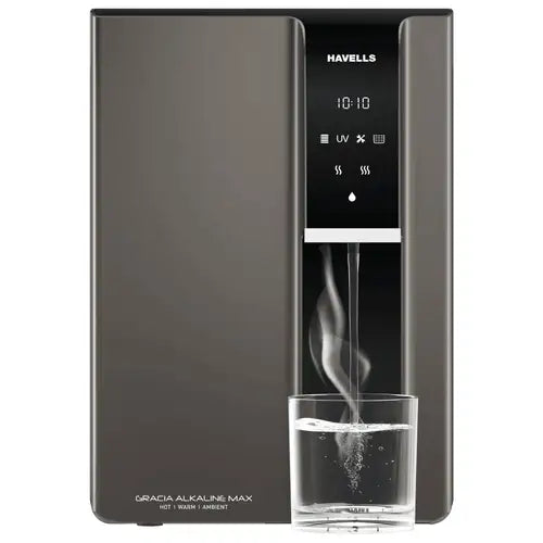 HAVELLS Gracia Alkaline Max Water Purifier with RO + UV Hot &amp; Cold, 7 Stage Purification, 7.5L Tank, Suitable for Hard/Soft Water (Dark Grey)