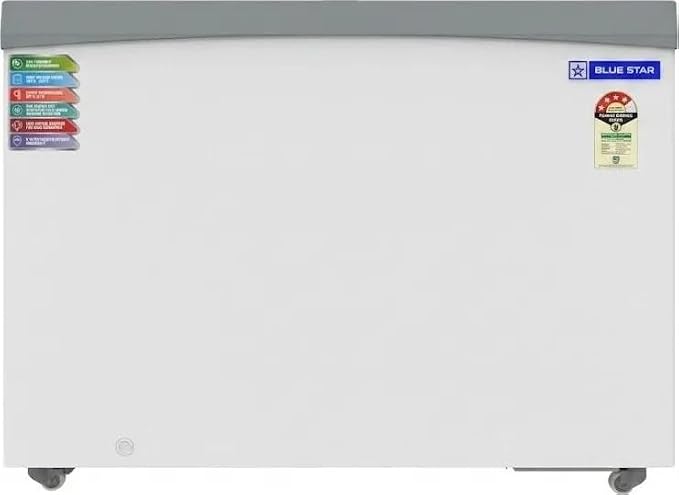 Blue Star GT4-N350 315 Litres Glass Top Deep Freezer, 4 Star Energy Rating, Heavy Duty Compressor