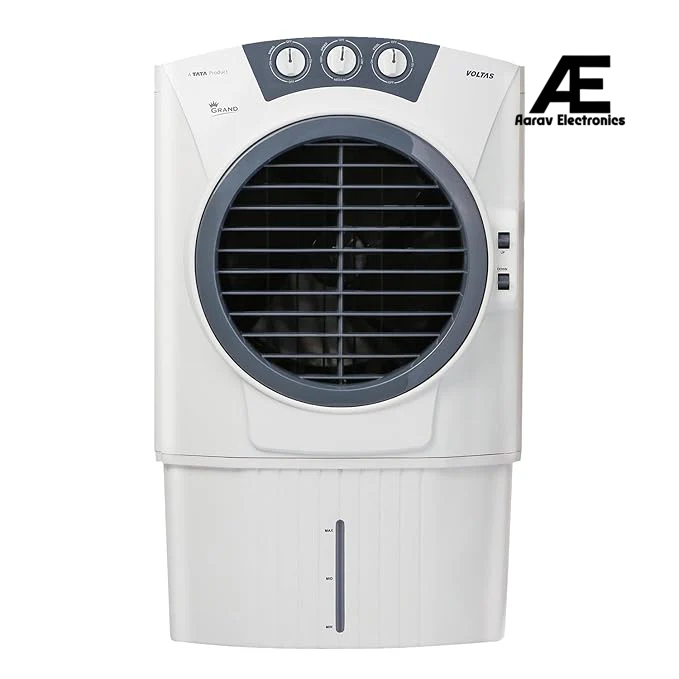 Voltas Grand 72 Desert Air Cooler for Home, Triple Filter Protection with Honey comb pad cooling technology, With Castor wheels and 3 Speed Control Settings, 72 Litres, Dark Grey