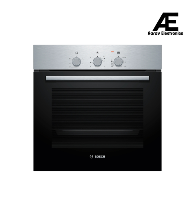 Bosch Series 2 Built-in Oven 60 × 60 cm Stainless Steel with 71 L Capacity, Hydrolytic Cleaning & 4 Heating Modes - HBF011BR1I
