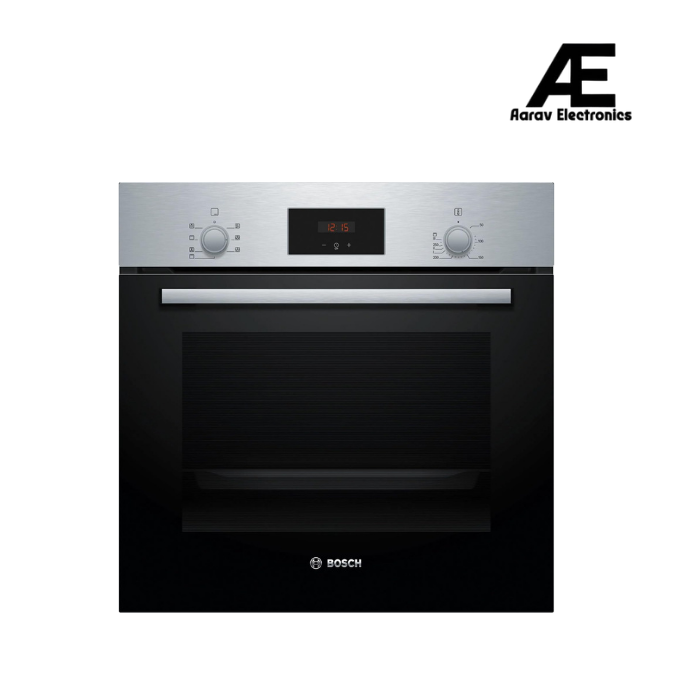 Bosch 66 L Series 2 built-in oven with 3D hot air 60 x 60 cm (HBF133BR0I, Stainless Steel)
