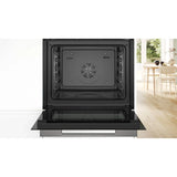 Bosch HBG7341B1, Series 8 Smart Built-in Oven, 60 x 60 cm,Black, Dirt-Repellent & Self-Cleaning, Air Fry, Bosch Assist Automatic, 3D Hot Air, Colour Touch Screen & Operating Ring