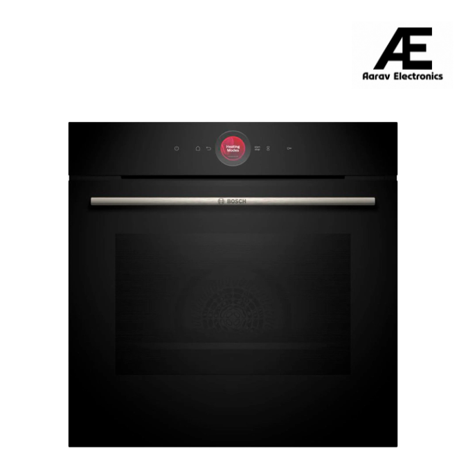 Bosch HBG7341B1, Series 8 Smart Built-in Oven, 60 x 60 cm,Black, Dirt-Repellent & Self-Cleaning, Air Fry, Bosch Assist Automatic, 3D Hot Air, Colour Touch Screen & Operating Ring
