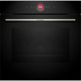 Bosch HBG7341B1, Series 8 Smart Built-in Oven, 60 x 60 cm,Black, Dirt-Repellent & Self-Cleaning, Air Fry, Bosch Assist Automatic, 3D Hot Air, Colour Touch Screen & Operating Ring