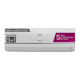 Godrej 1 Ton 3 Star Inverter Split AC with 5-In-1 Convertible Cooling, AI Powered Technology, Wi-Fi Enabled, Heavy Duty Cooling at 52°C & 5 Years Warranty (AC 1T EC HIC 12Y3TH WA, White)