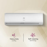 Godrej 1.5 Ton 3 Star Inverter Split AC with 5-in-1 Convertible Cooling, AI Powered, Heavy Duty Cooling at 52°C, Pure Air Filter, Self Clean Technology (AC 1.5T HIC 18N3TH WA)