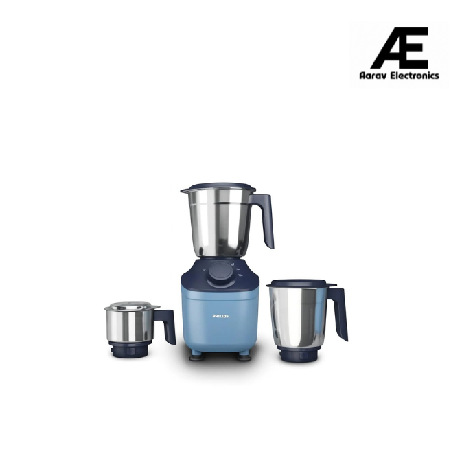 Philips HL7773/01 800-Watt Mixer Grinder with MicroGrind Technology | 3 Stainless Steel Jars (1.5L, 1L, 0.3L) | 3-Speed Control | Durable Plastic Body | Blue Colour | 2-Year Warranty
