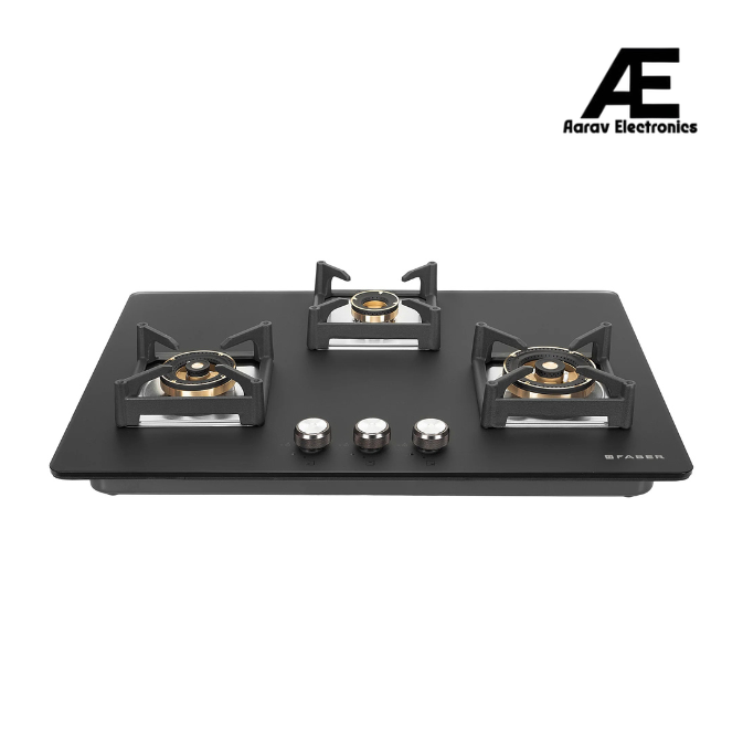 Faber 75 cm 3 Burner Built-in Gas Hob with Full Brass Burners, Auto Ignition & Flame Failure Device – HOB BELLA HT 753 BR AI FFD