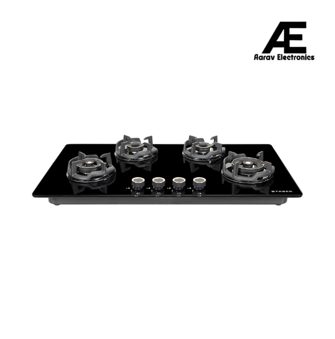 Faber 90 cm 4 Burner Built-in Gas Hob with Brass Burners, Auto Ignition & Flame Failure Device – HOB EXPERIA HT 904 ALU AI FFD