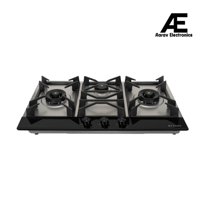 Faber 90 cm 3 Burner Built-in Gas Hob with Brass Burners, Auto Ignition & Flame Failure Device – HOB INSPIRIA 903 BR AI FFD GS LPG