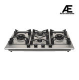Faber Inspiria 4 Burner Built-In Gas Hob with Brass Burners, Cast Iron Pan Support, Auto Ignition & Flame Failure Device, Stainless Steel Panel – HOB INSPIRIA 904 BR AI FFD SS PNG