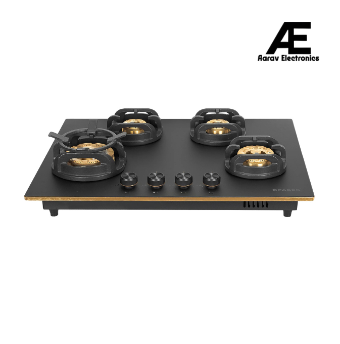 Faber 78 cm 4 Burner Built-in Gas Hob with Brass Burners, Auto Ignition & Flame Failure Device – HOB Verona IND HD784 CI FFD AI